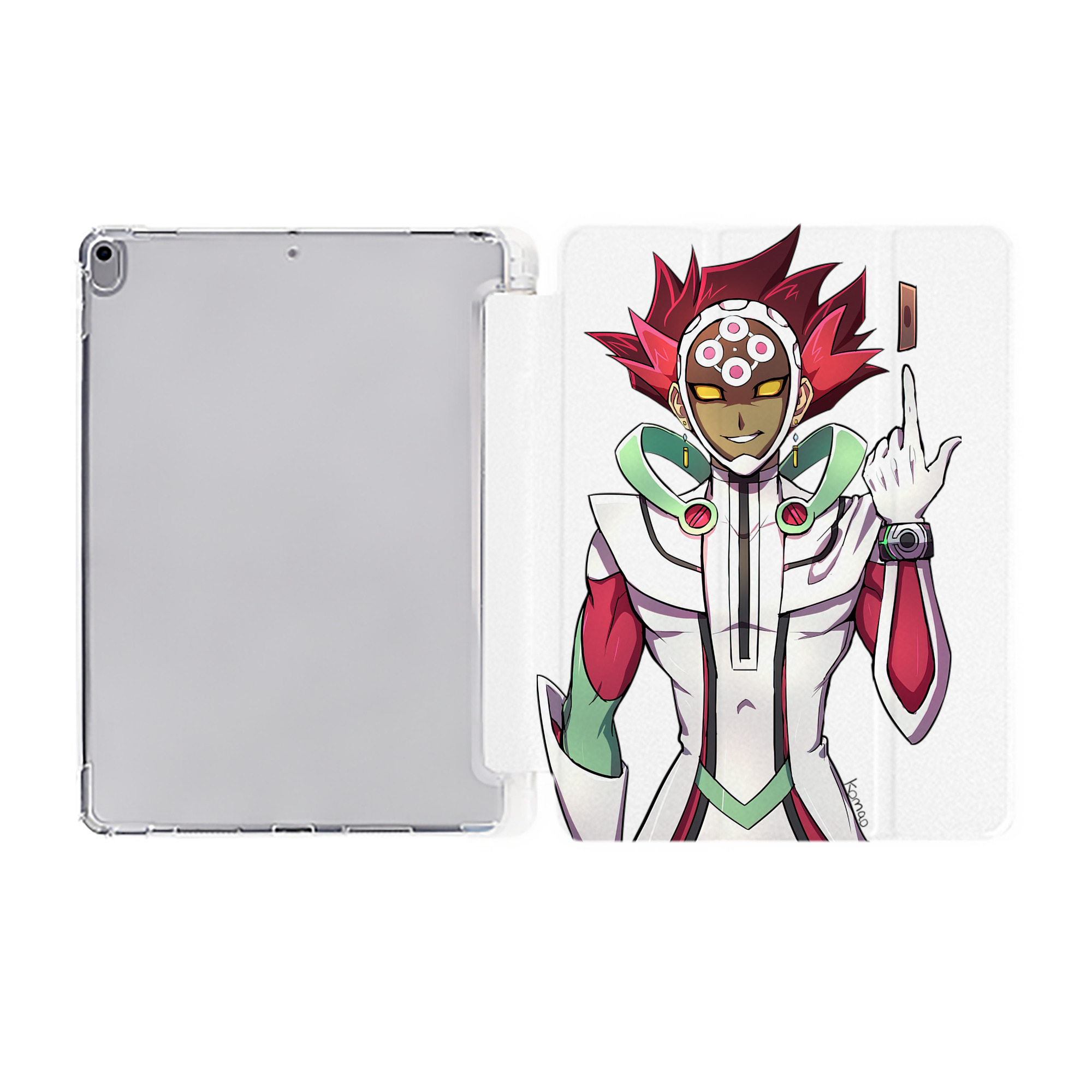 （画像用） 遊☆戯☆王 Yu-Gi-Oh! IPad ケース ペン収納付き 三つ折りスタンド PUレザー×シリコン 対応機種9.5/10.5/10.9インチ